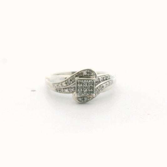 Sterling Silver Diamond Swirl Ring