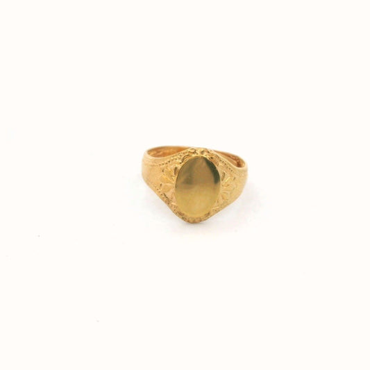 24K Yellow Gold Adjustable Child Signet Ring