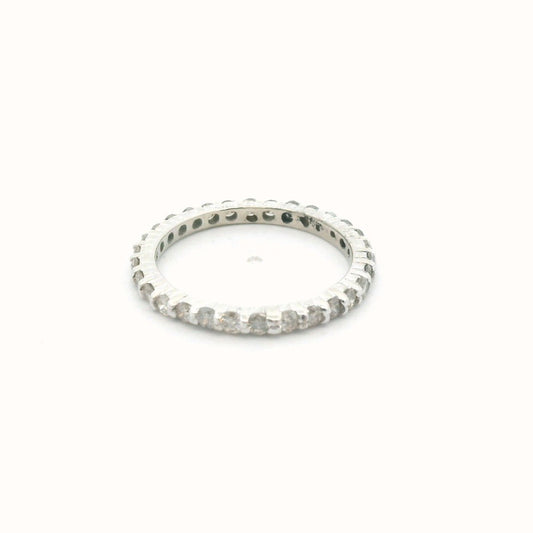 14K White Gold Stackable Diamond Eternity Band