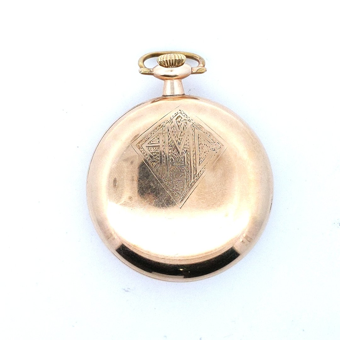 Antique $350 Gold Filled 21 Jewels Elgin Father Time Double Roller Pocket Watch