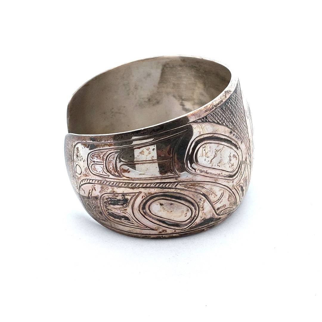 Sterling Silver Pacific Northwest Coast Cuff Bracelet