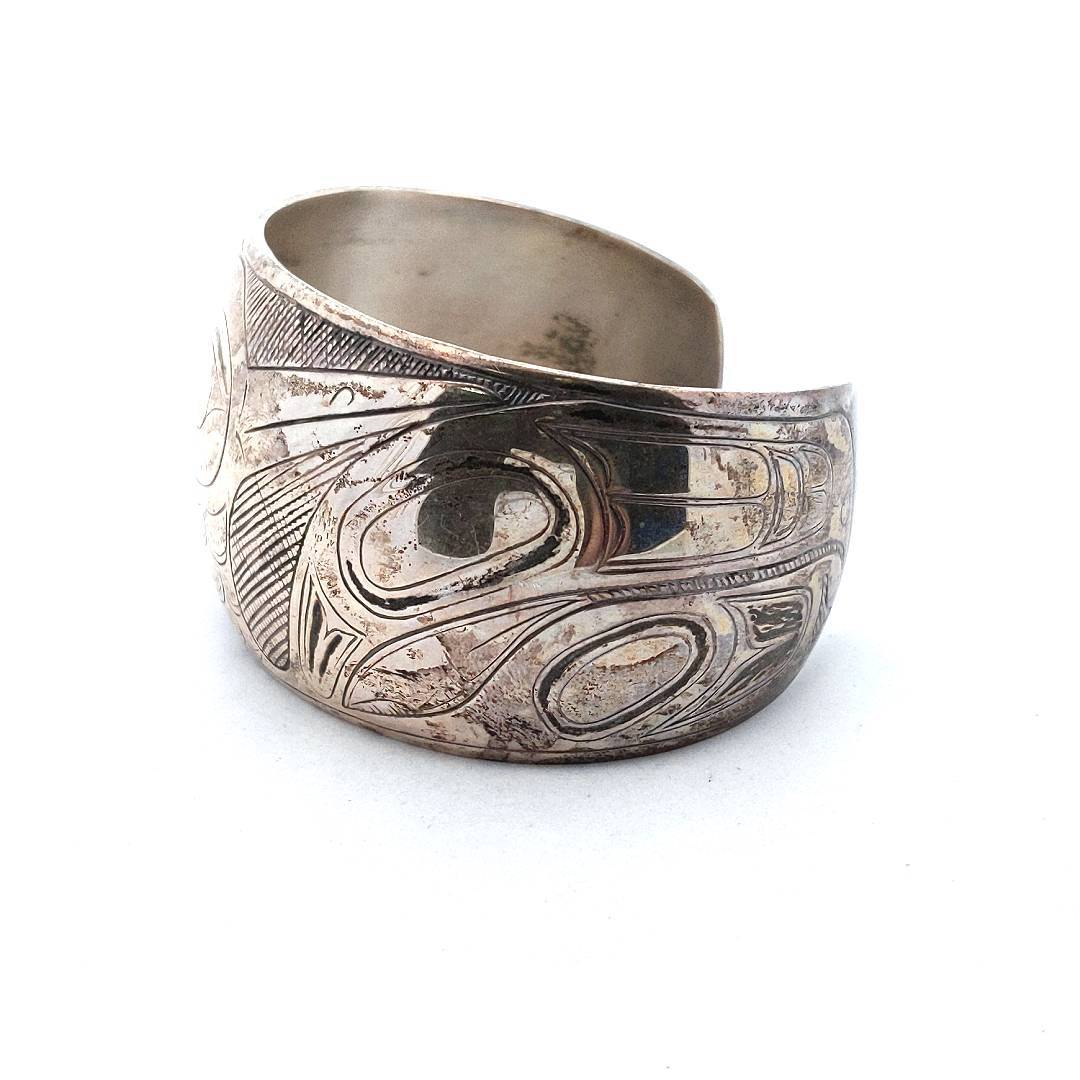 Sterling Silver Pacific Northwest Coast Cuff Bracelet
