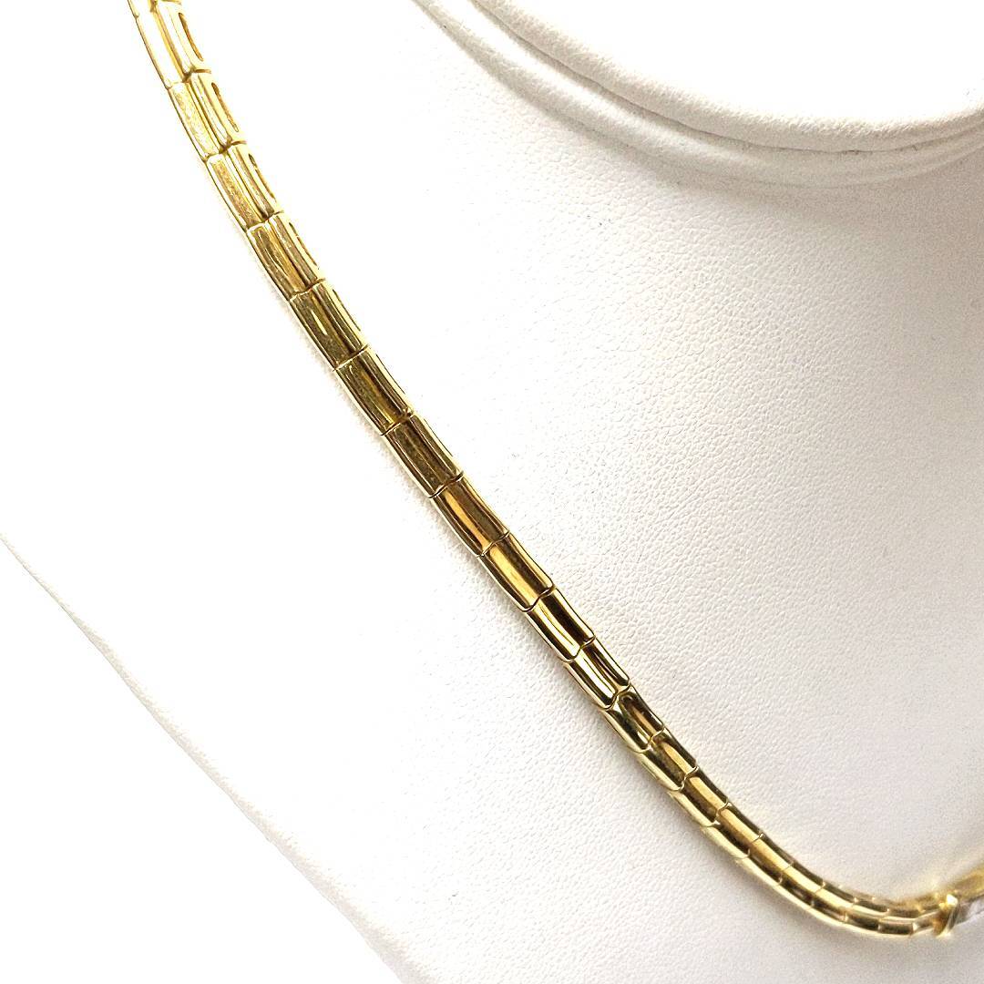14K Yellow Gold Princess Cut Diamond Necklace