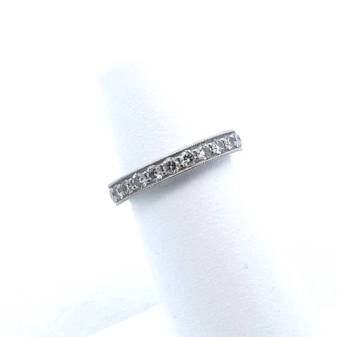 Tiffany & Co. Platinum Diamond Milgrain Eternity Band