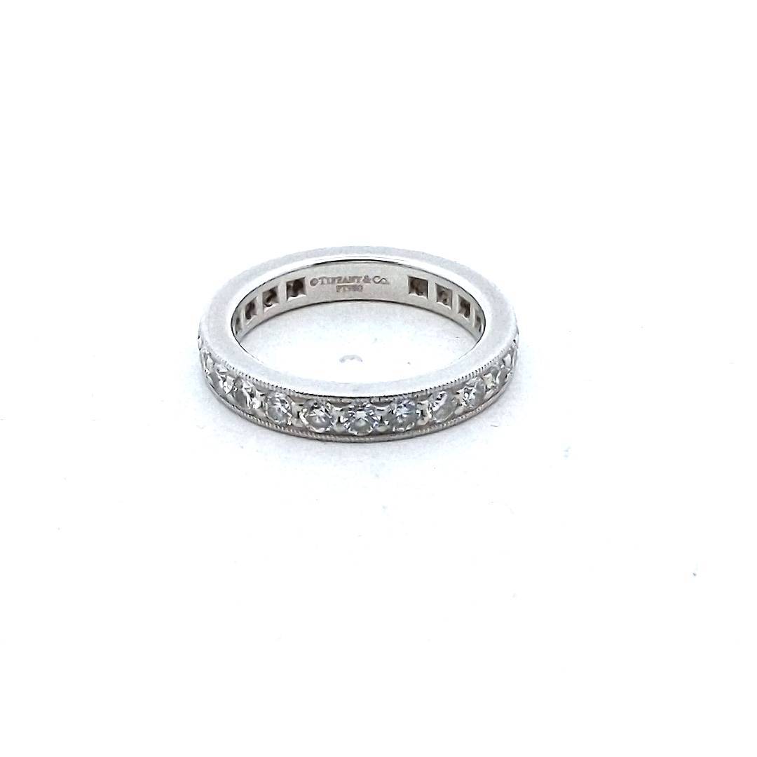 Tiffany & Co. Platinum Diamond Milgrain Eternity Band