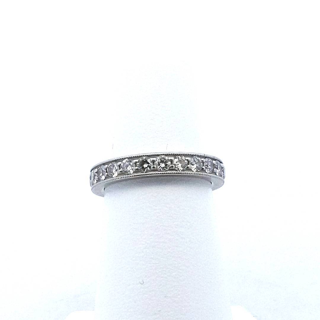 Tiffany & Co. Platinum Diamond Milgrain Eternity Band