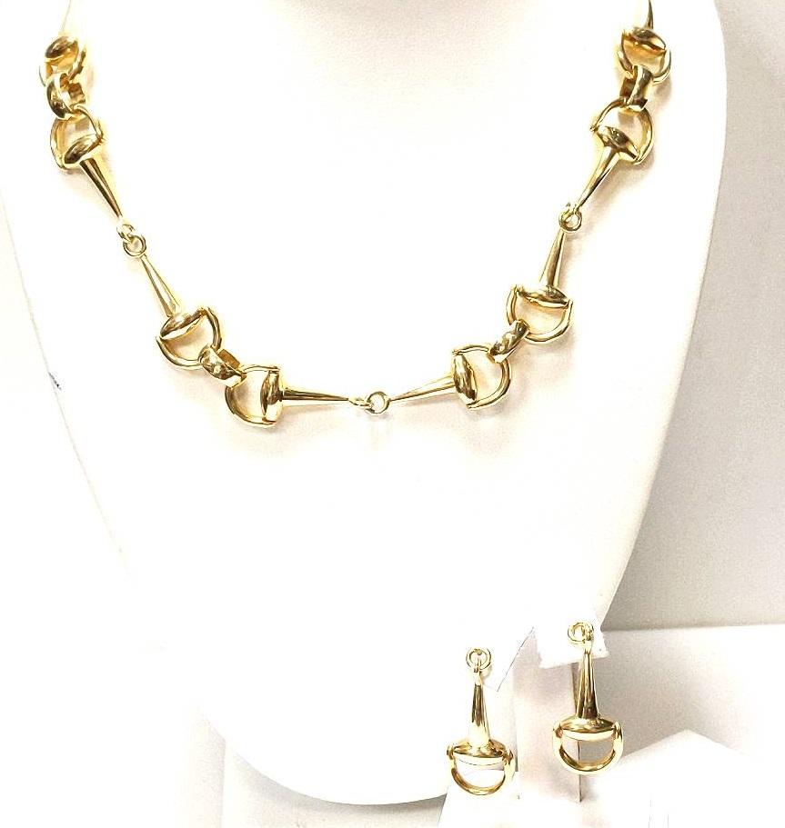 Roberto Coin 18K Yellow Gold Stirrup Necklace & Earrings Set