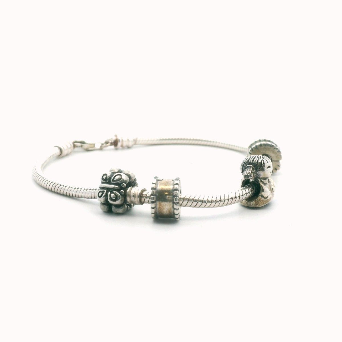 Pandora Sterling Silver Girl & Butterfly Charm Bracelet