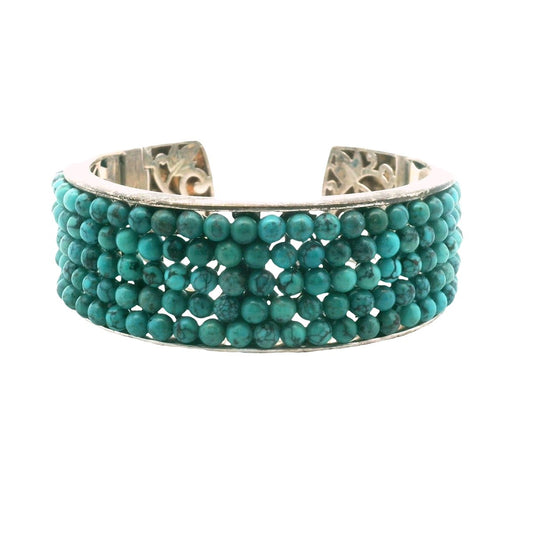 Whitney Kelly Sterling Silver Turquoise Bead Cuff Bracelet