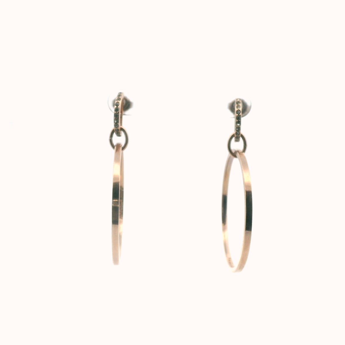 Paige Novick Gold Plate Base Metal Rhinestone Hoop Earrings