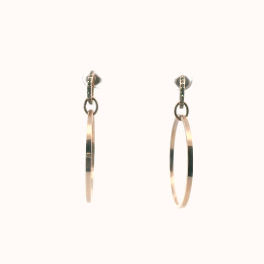 Paige Novick Gold Plate Base Metal Rhinestone Hoop Earrings