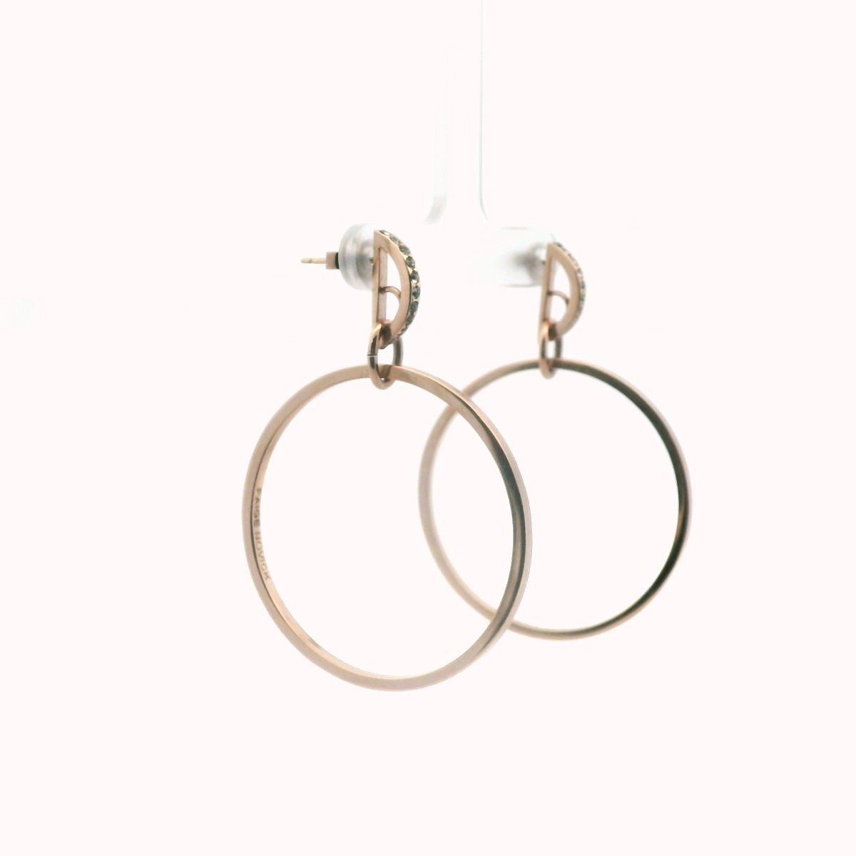 Paige Novick Gold Plate Base Metal Rhinestone Hoop Earrings