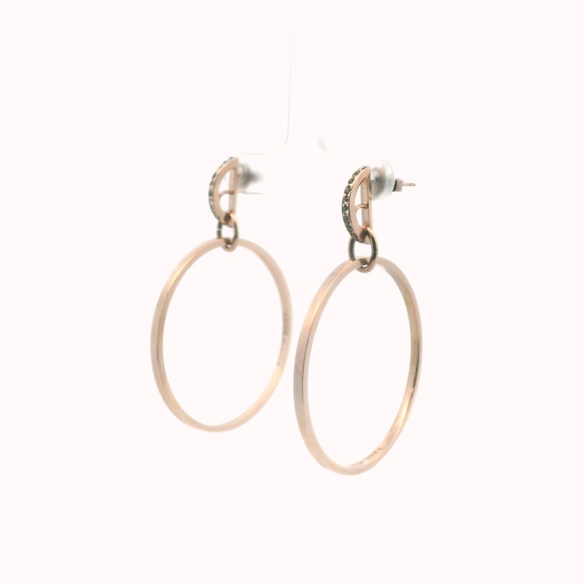 Paige Novick Gold Plate Base Metal Rhinestone Hoop Earrings
