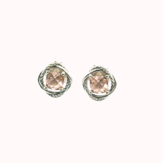 David Yurman Sterling & 14K Gold Morganite Infinity Earrings