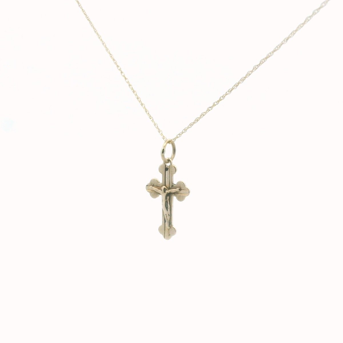 14K Yellow Gold Crucifix Necklace