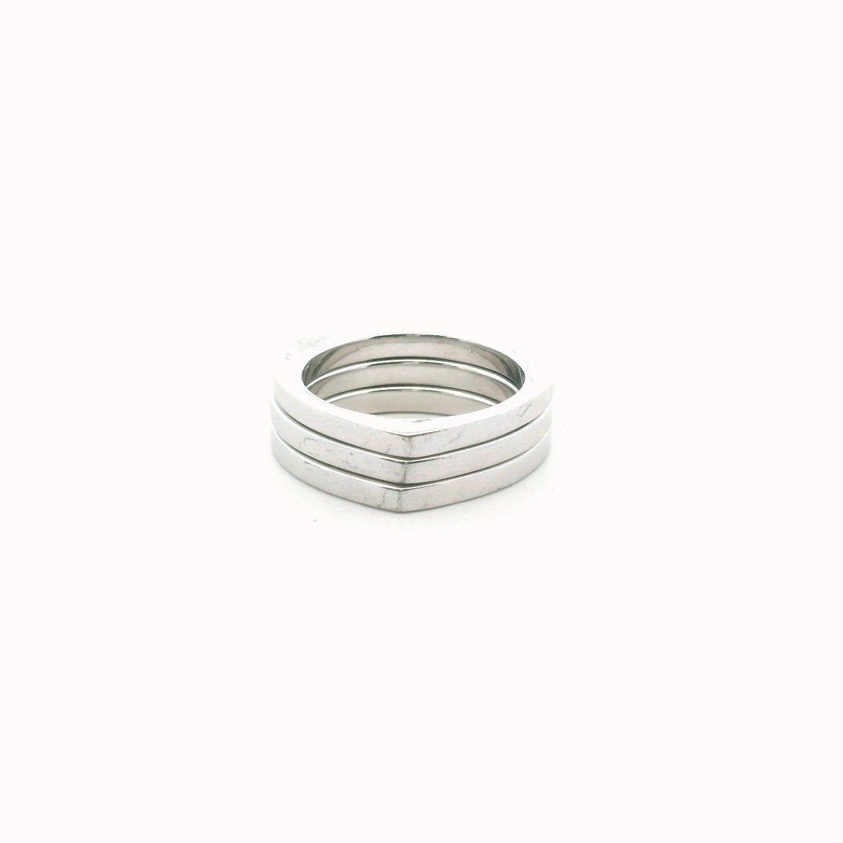 Set of 3 MLD Sterling Silver Champagne Diamond Stackable Heart Rings