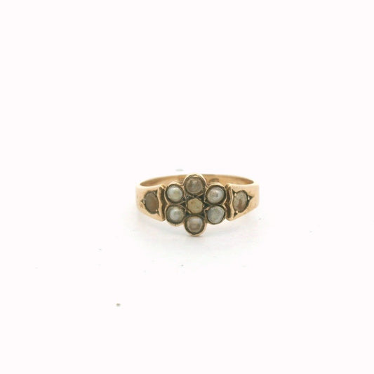 Antique Victorian 18K Yellow Gold Pearl Ring