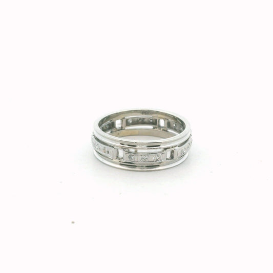 Vintage 14K White Gold Diamond Band