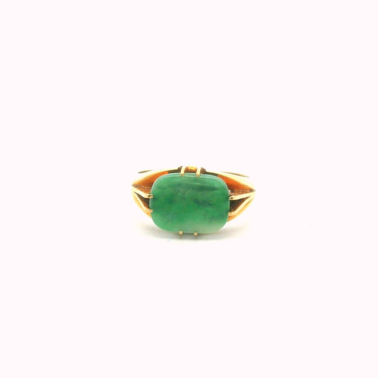 Vintage 22K Yellow Gold Jadeite Adjustable Ring