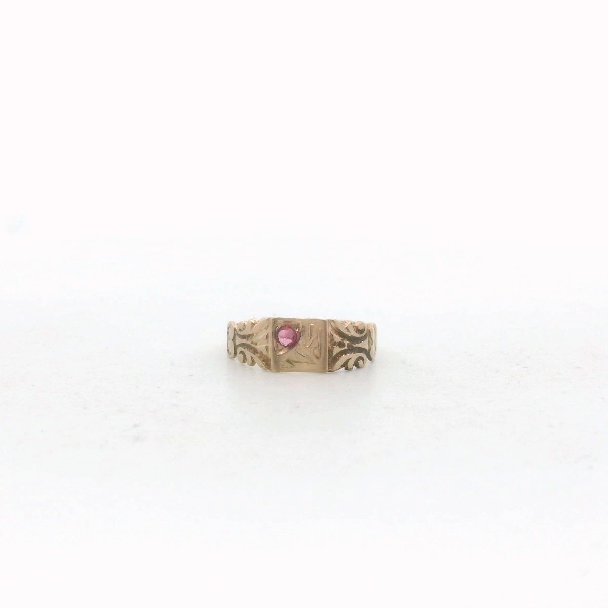 Antique Victorian 14K Yellow Gold Ruby Baby Ring