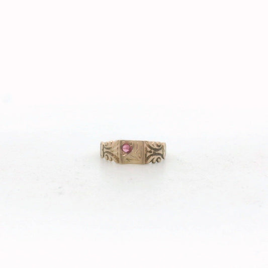 Antique Victorian 14K Yellow Gold Ruby Baby Ring