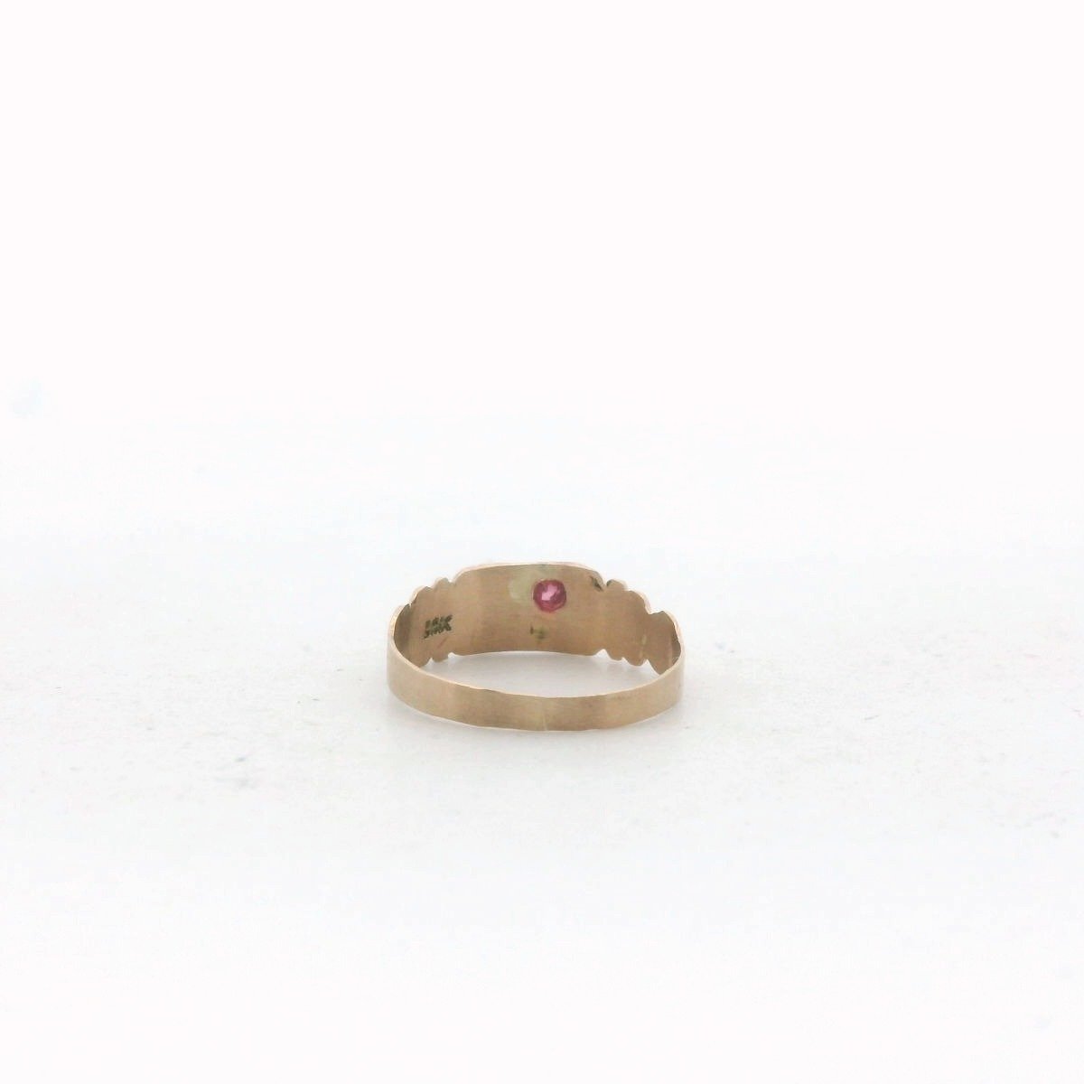 Antique Victorian 14K Yellow Gold Ruby Baby Ring