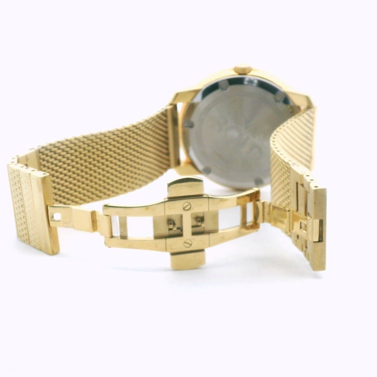 Movado Bold Gold Plated Stainless Steel Diamond Quartz Watch