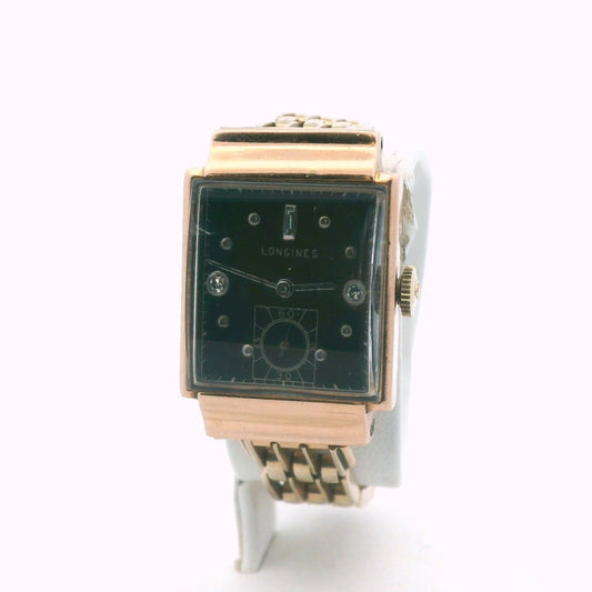 Vintage Longines 14K Rose Gold Diamond Dial Manual Wind Watch