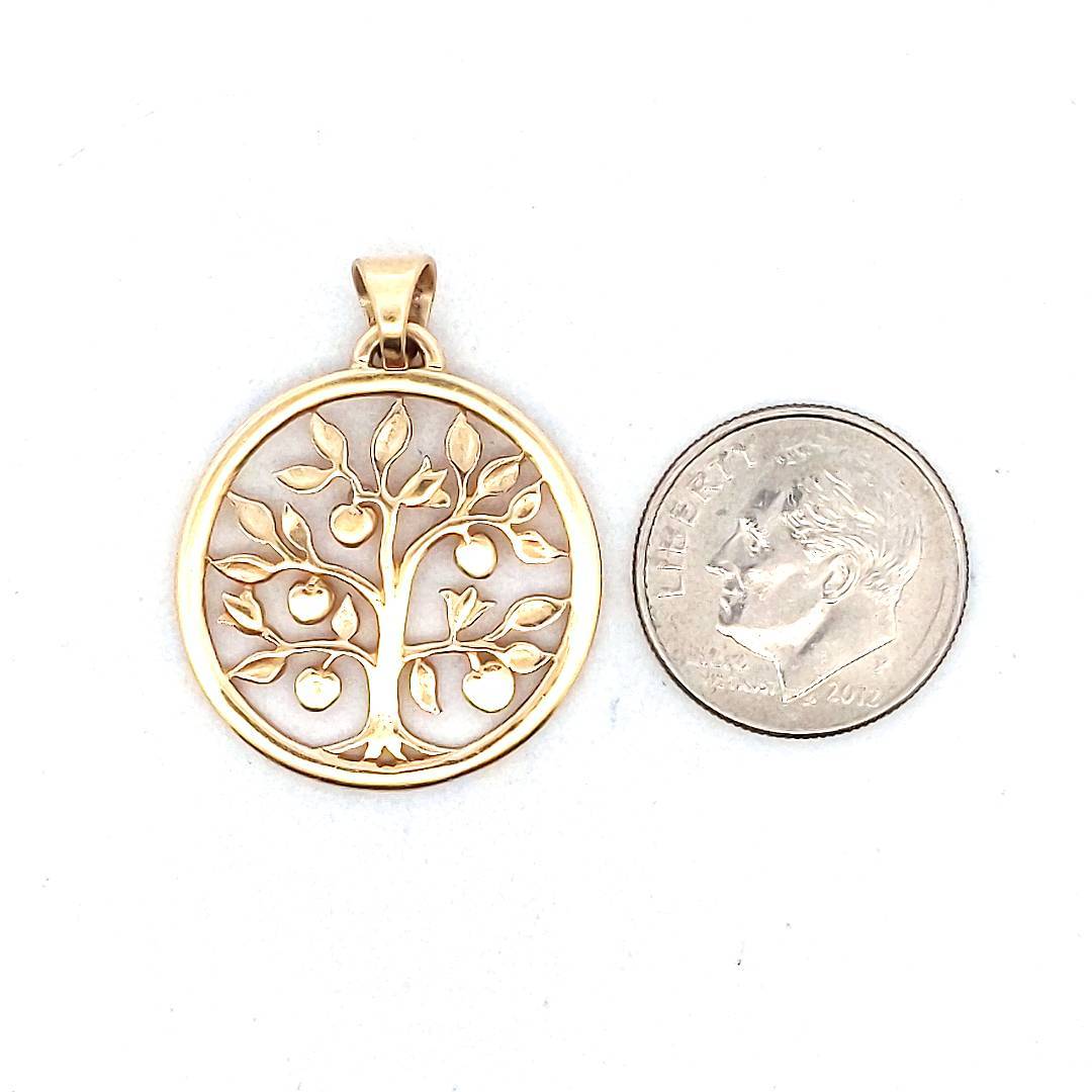 James Avery 14K Yellow Gold Retired Tree of Life Circle Pendant
