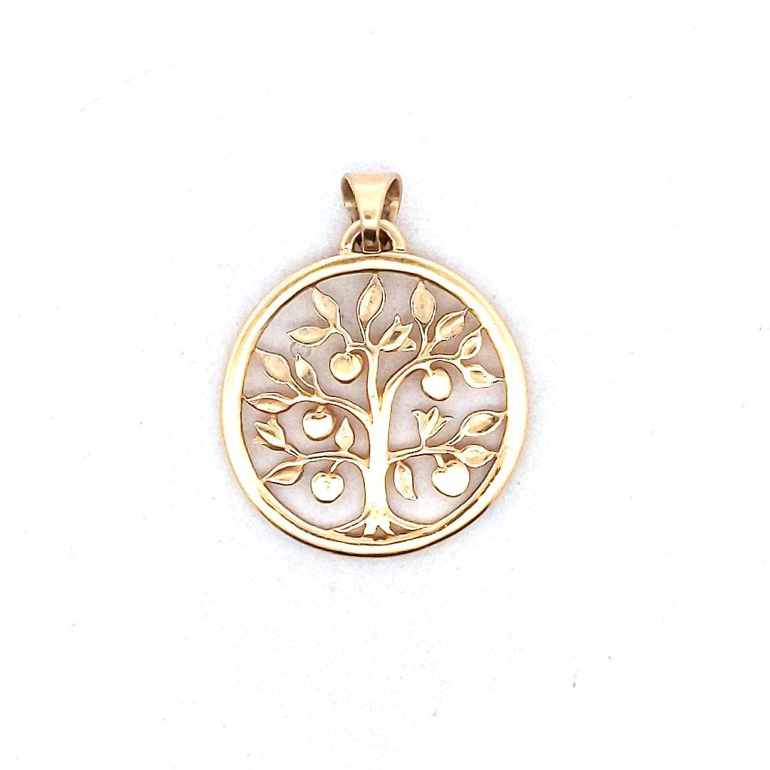 James Avery 14K Yellow Gold Retired Tree of Life Circle Pendant
