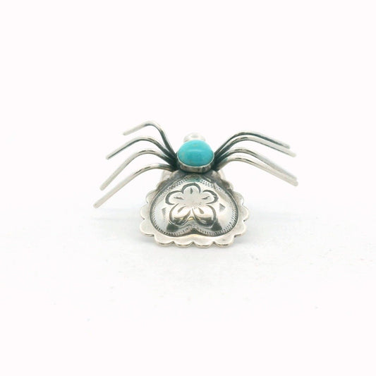 Relios Sterling Silver Turquoise Spider Pin
