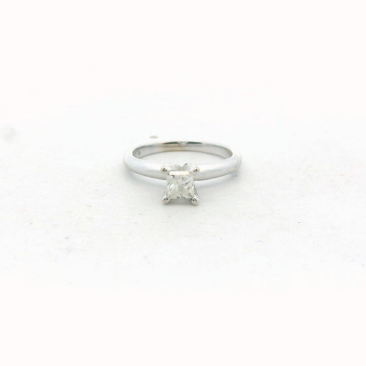 14k White Gold Diamond Solitaire Engagement Ring