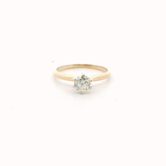 14K Two Tone Gold 0.55ct Diamond Solitaire Engagement Ring