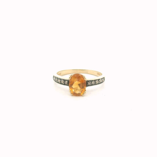 EFFY 14K Yellow Gold Cognac Diamond & Citrine Ring