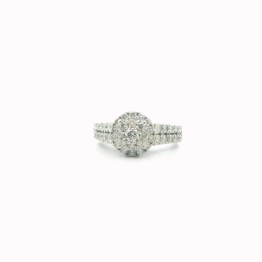 14K White Gold Natural Diamond Ring
