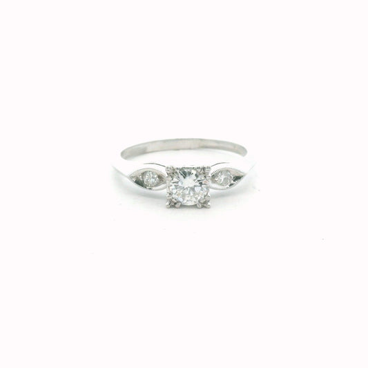 Vintage Platinum Natural Diamond Engagement Ring