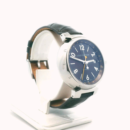 Louis Vuitton Q1131 Stainless Steel Tambour GMT Automatic Watch