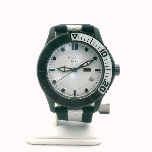 Gucci City PVD Stainless Steel White Dial Quartz Watch