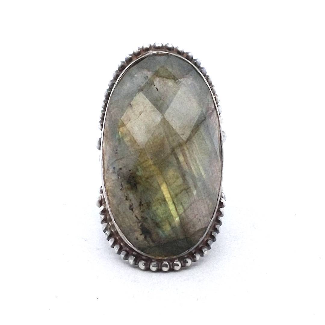 Sajen Sterling Silver Labradorite Statement Ring