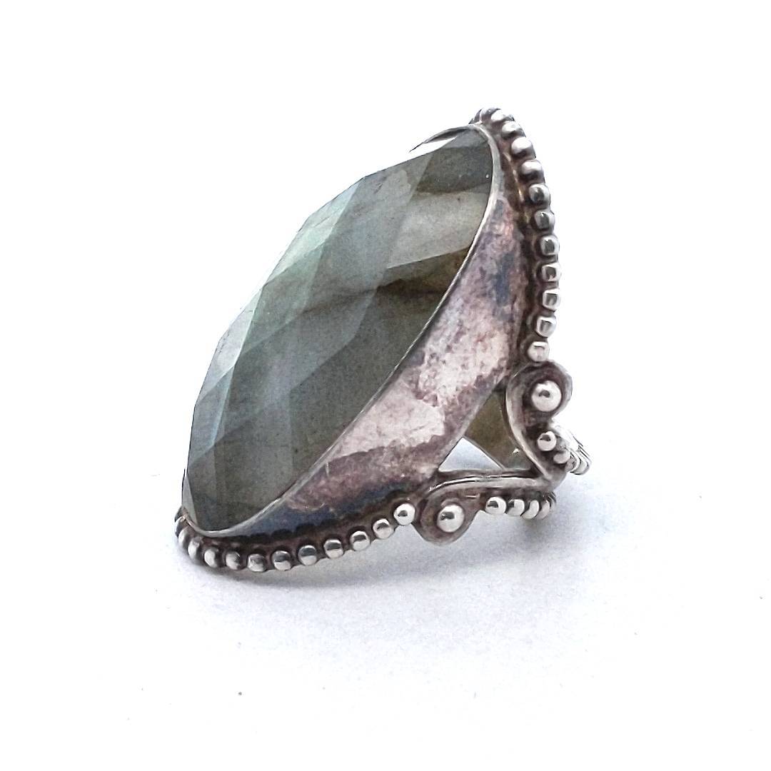 Sajen Sterling Silver Labradorite Statement Ring