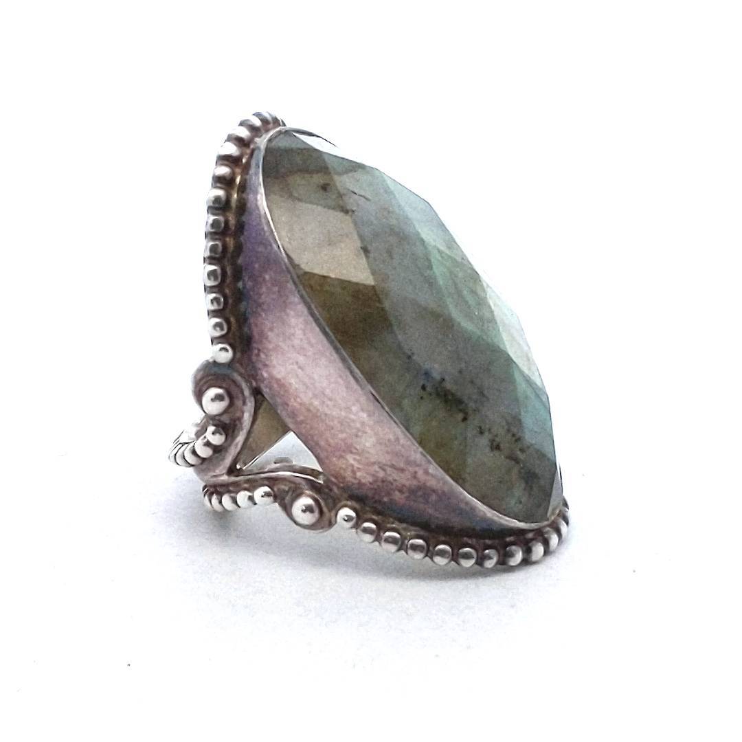 Sajen Sterling Silver Labradorite Statement Ring
