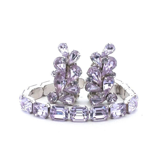 Weiss Blue Rhinestone Bracelet & Earrings Set