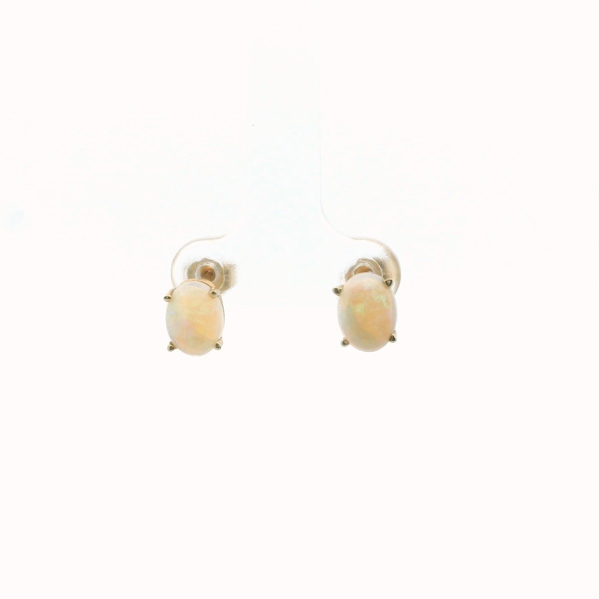 14K Yellow Gold Opal Earrings
