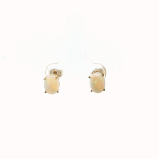 14K Yellow Gold Opal Earrings