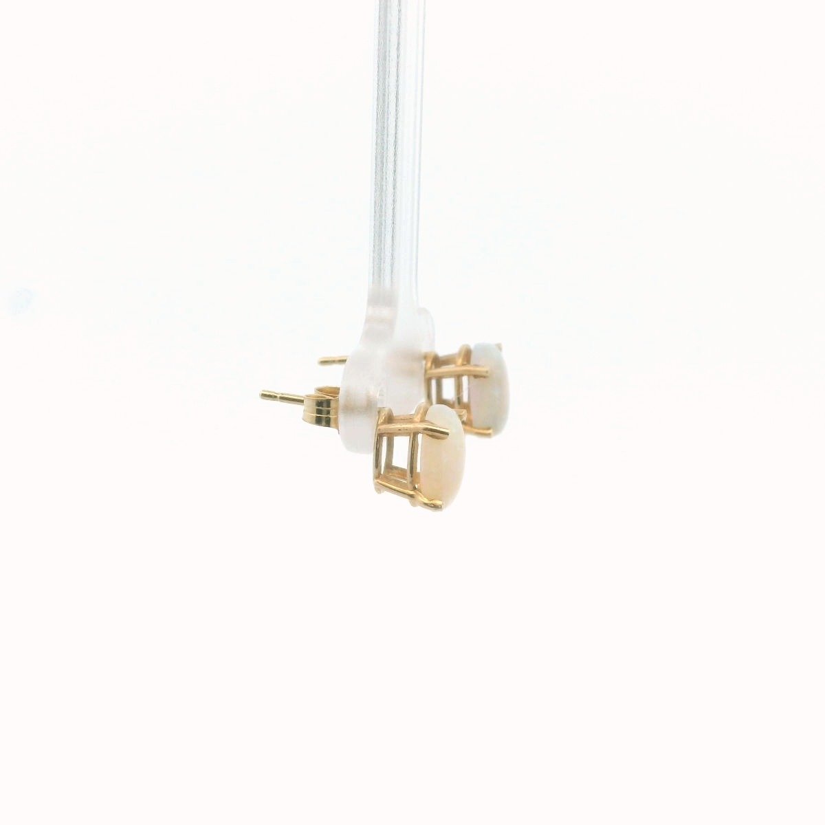 14K Yellow Gold Opal Earrings