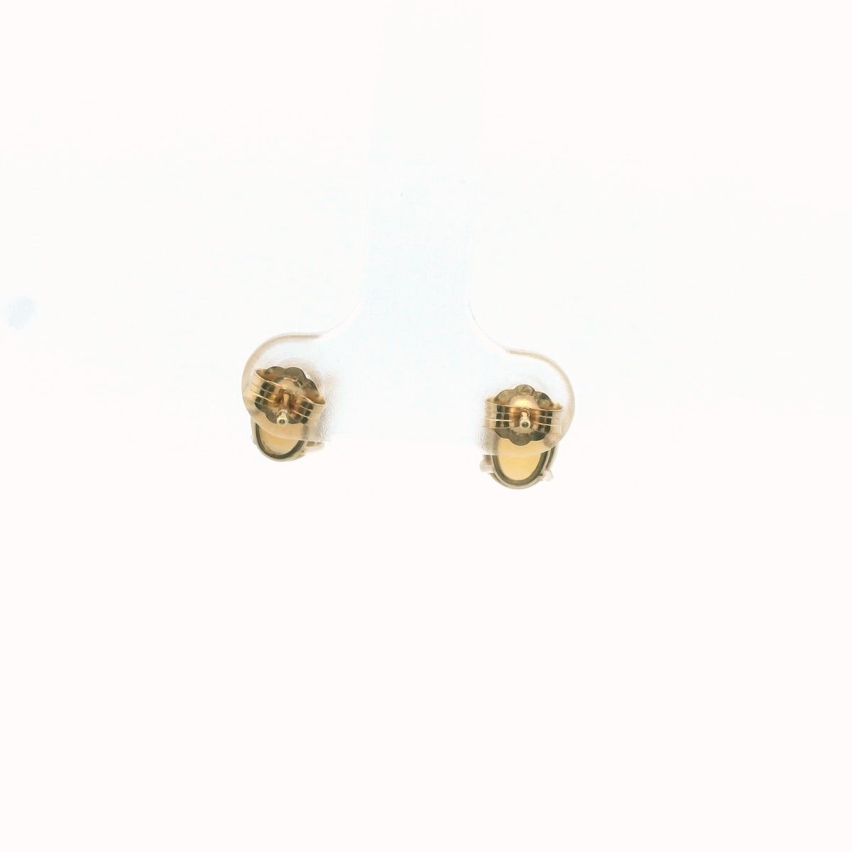 14K Yellow Gold Opal Earrings