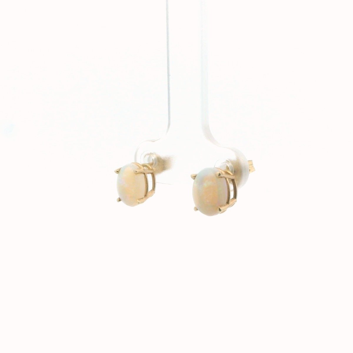 14K Yellow Gold Opal Earrings