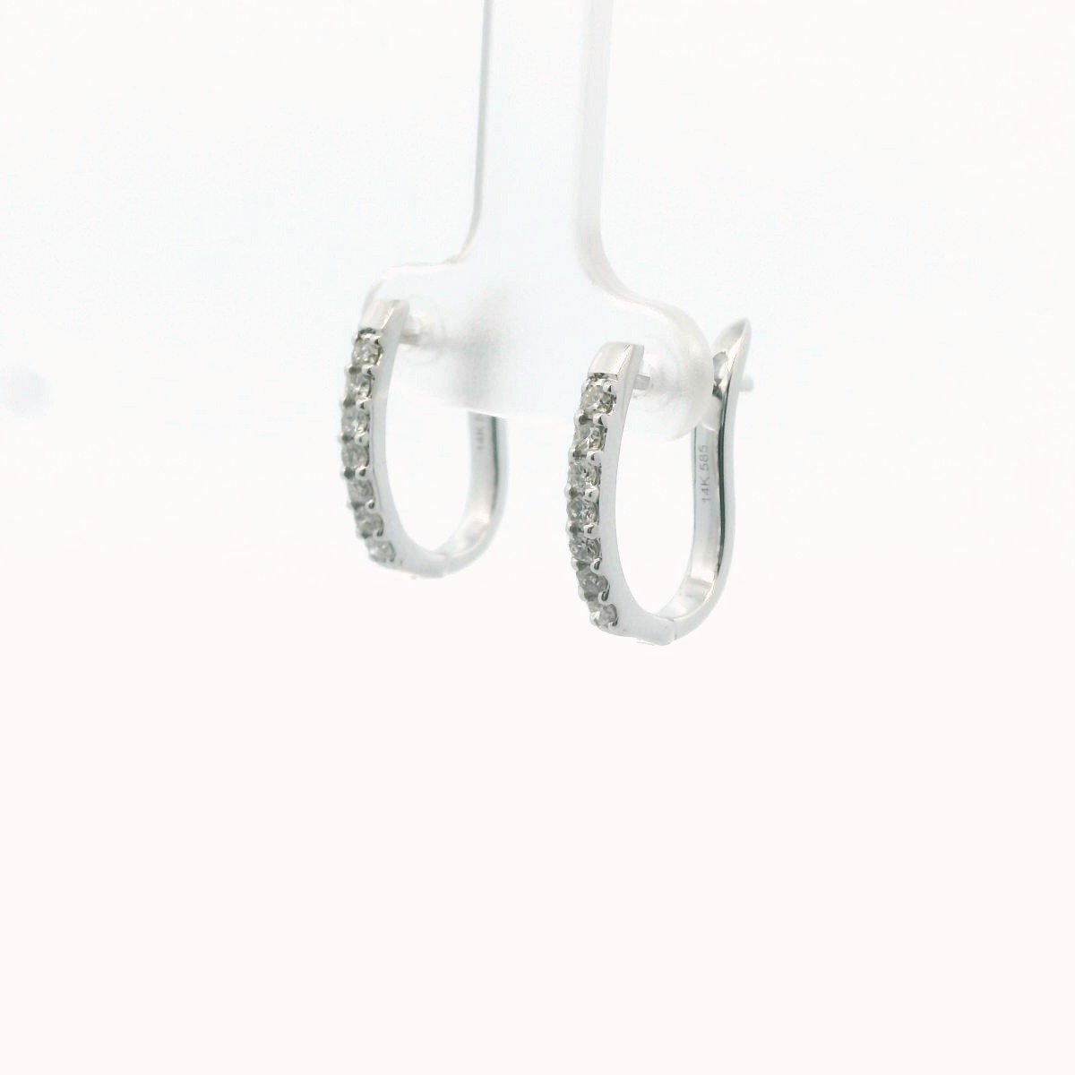 14K White Gold Natural Diamond Earrings