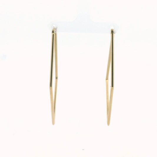 Vintage 14K Yellow Gold Geometric Hoop Earrings