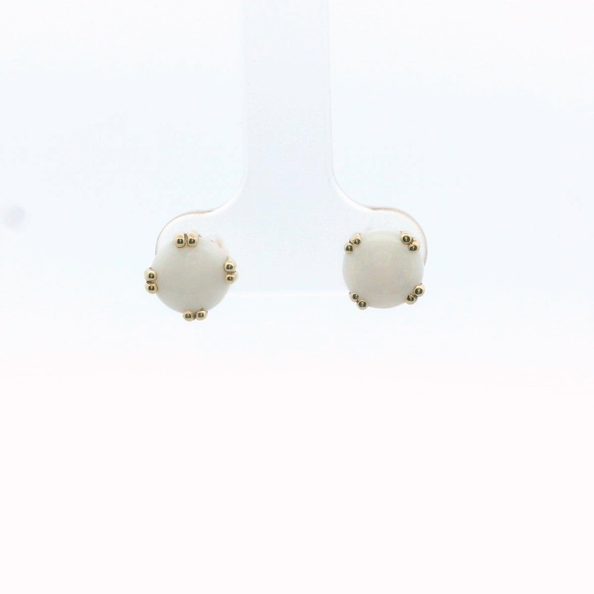 14K Yellow Gold Opal Earrings